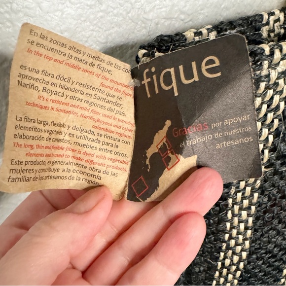 FIQUE DARK BLUE STRIPES TOTE BAG - Picture 7 of 7